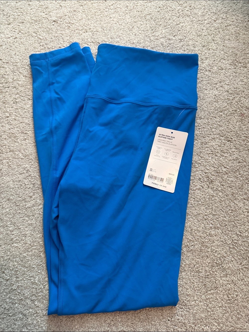 Athleta Bright Blue High-Rise Performance Leggings